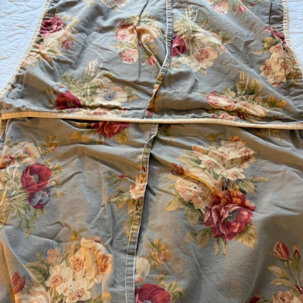 Chaps Home Hudson Valley Blue Gray Floral Standard Pillow Shams Set of 2 Cotton